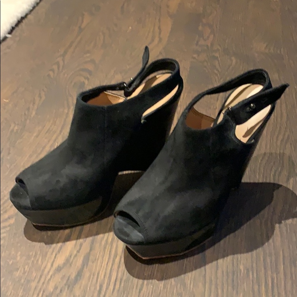 L.A.M.B. Suede platform wedge heels